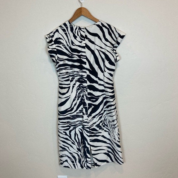 Lafayette 148 navy and white zebra dress - Picture 4 of 5
